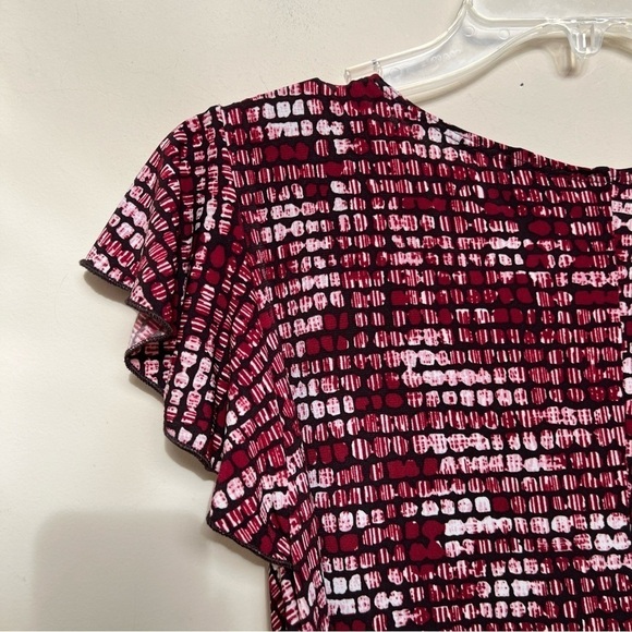 NEW DIRECTIONS Burgandy Tie Waist Midi Dress - Picture 6 of 6